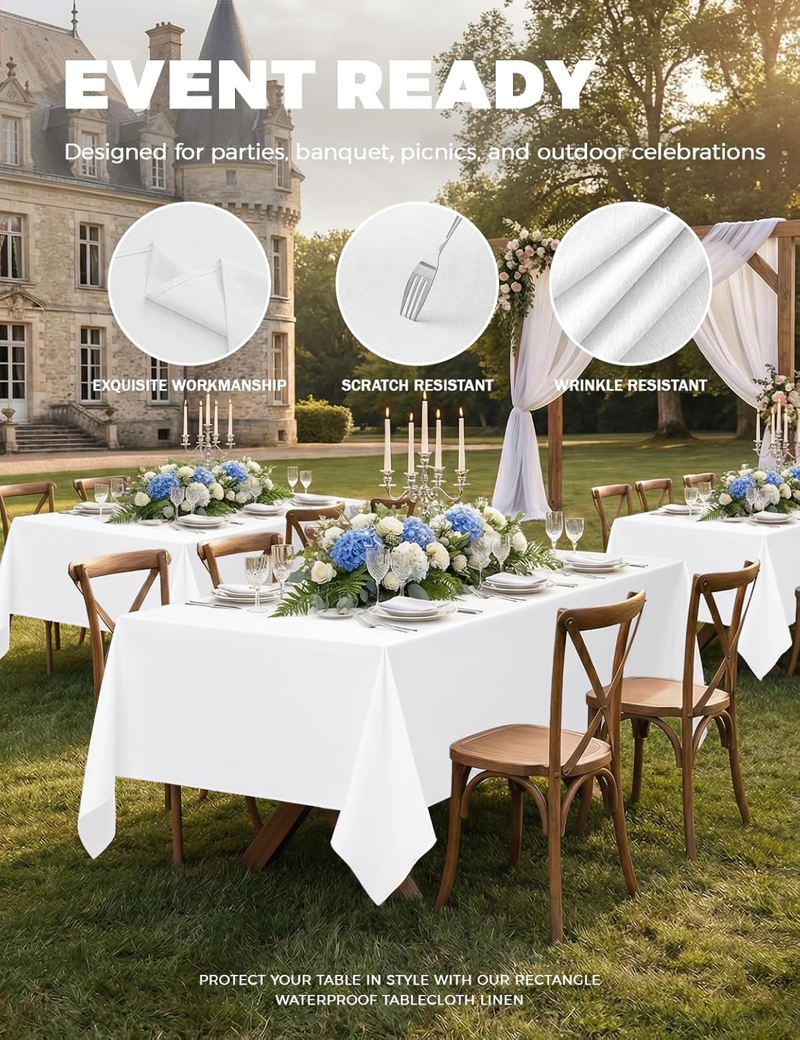 Mantel Blanco 60x120pulg Set 6