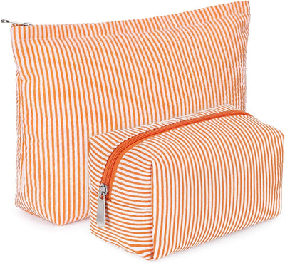 Set 2 Pzas Bolsa Maquillaje Seersucker para Mujer