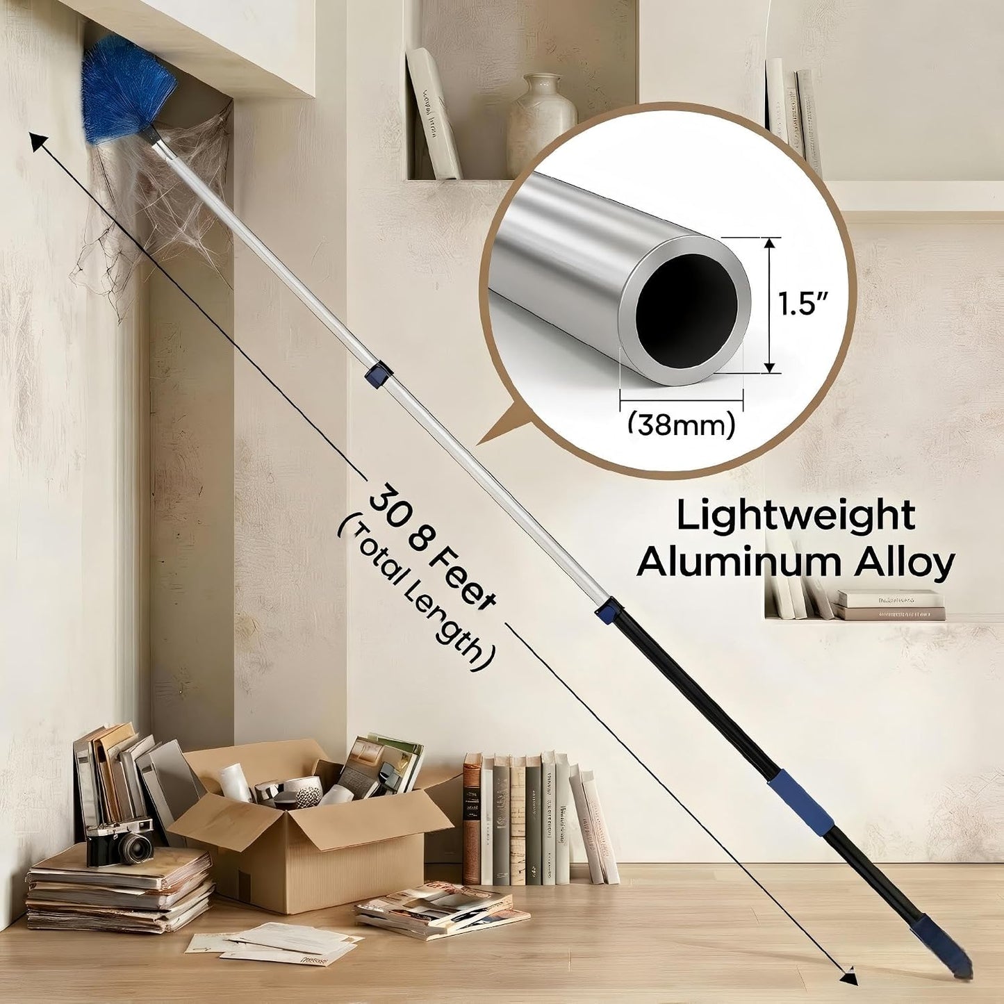 Kit plumero techos altos 36ft poste 5-30ft limpiador aspas telarañas