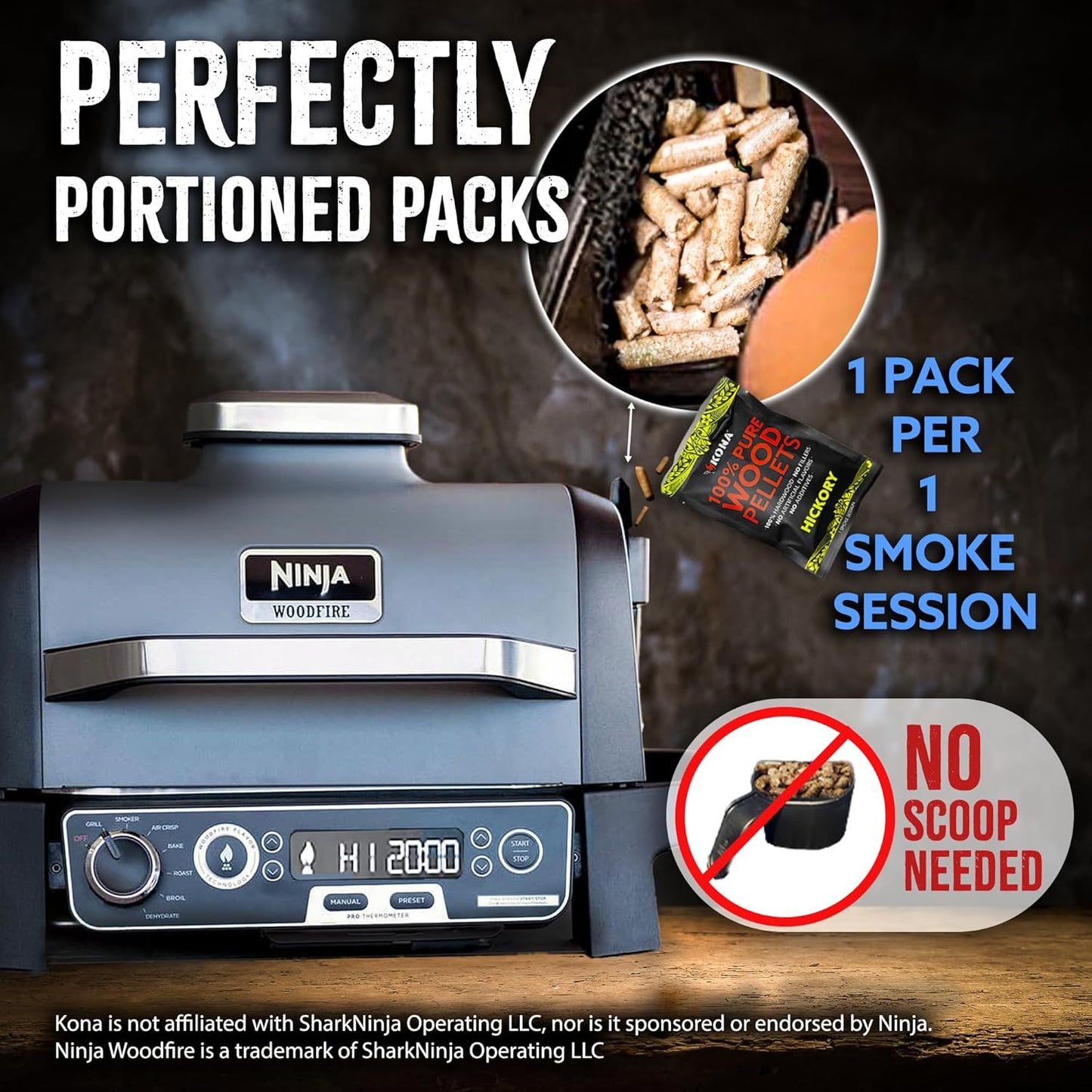 Pellets madera para parrilla Ninja Woodfire 12 sobres 4 sabores