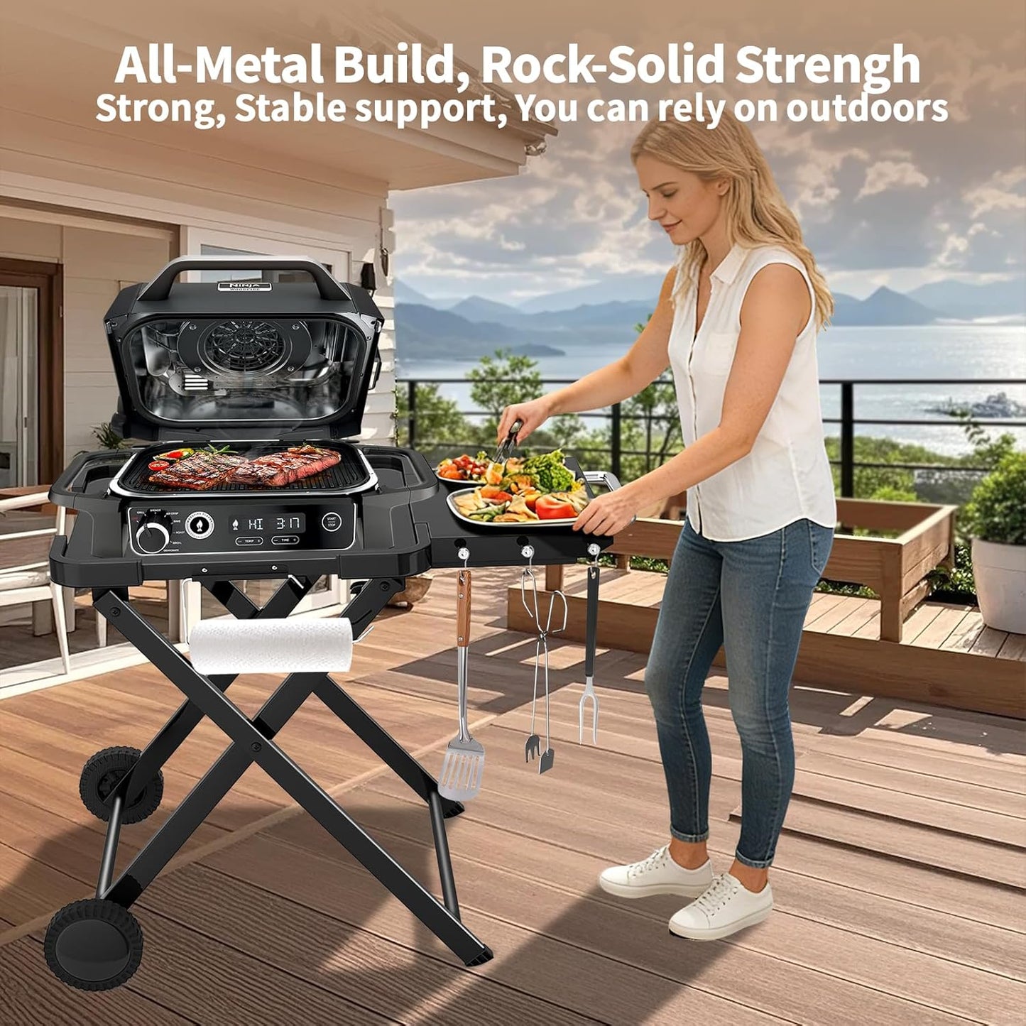 Base plegable para parrilla Ninja y Blackstone 19/22pulg