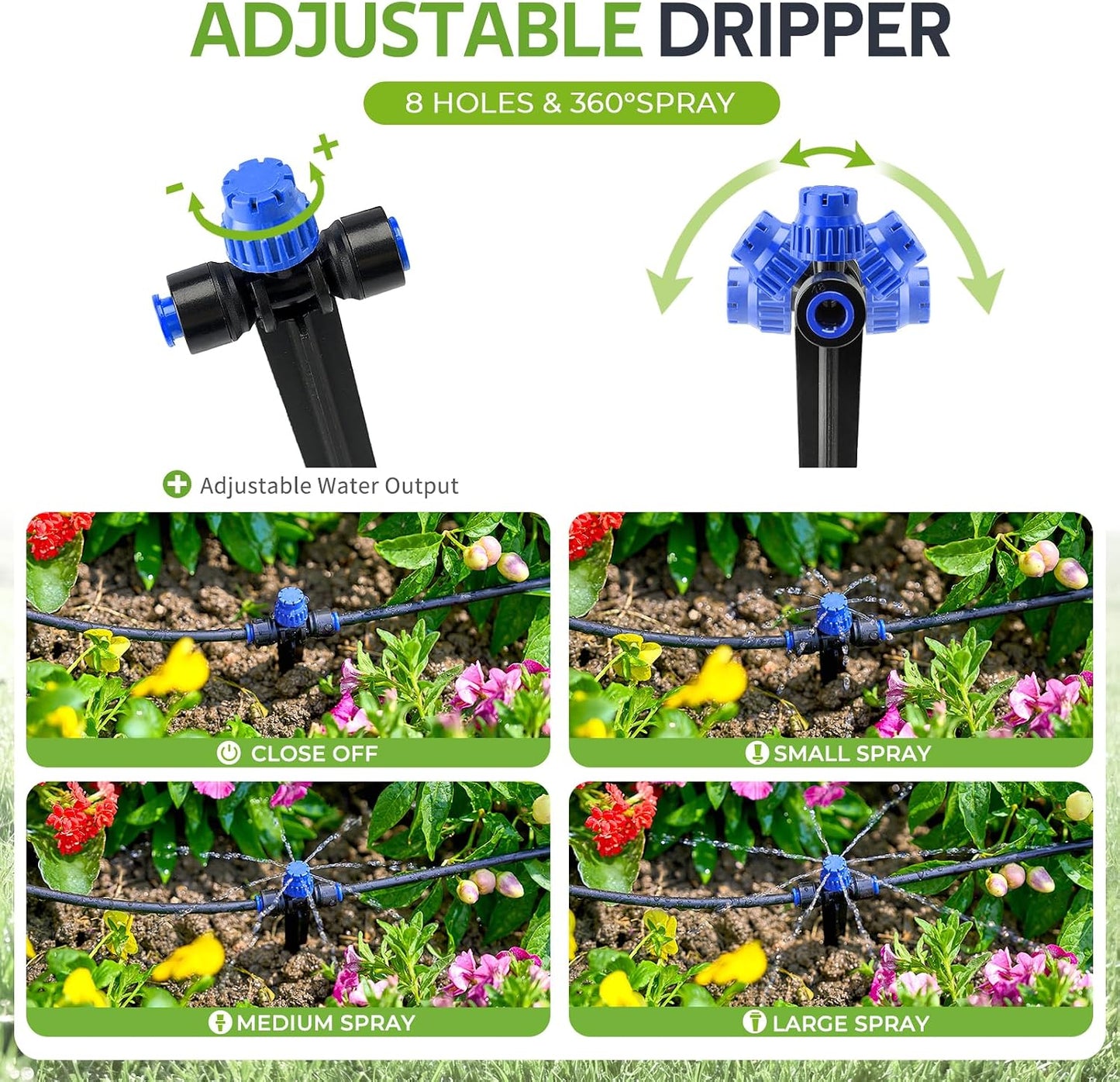 Kit riego goteo 40ft para jardín cama elevada automático