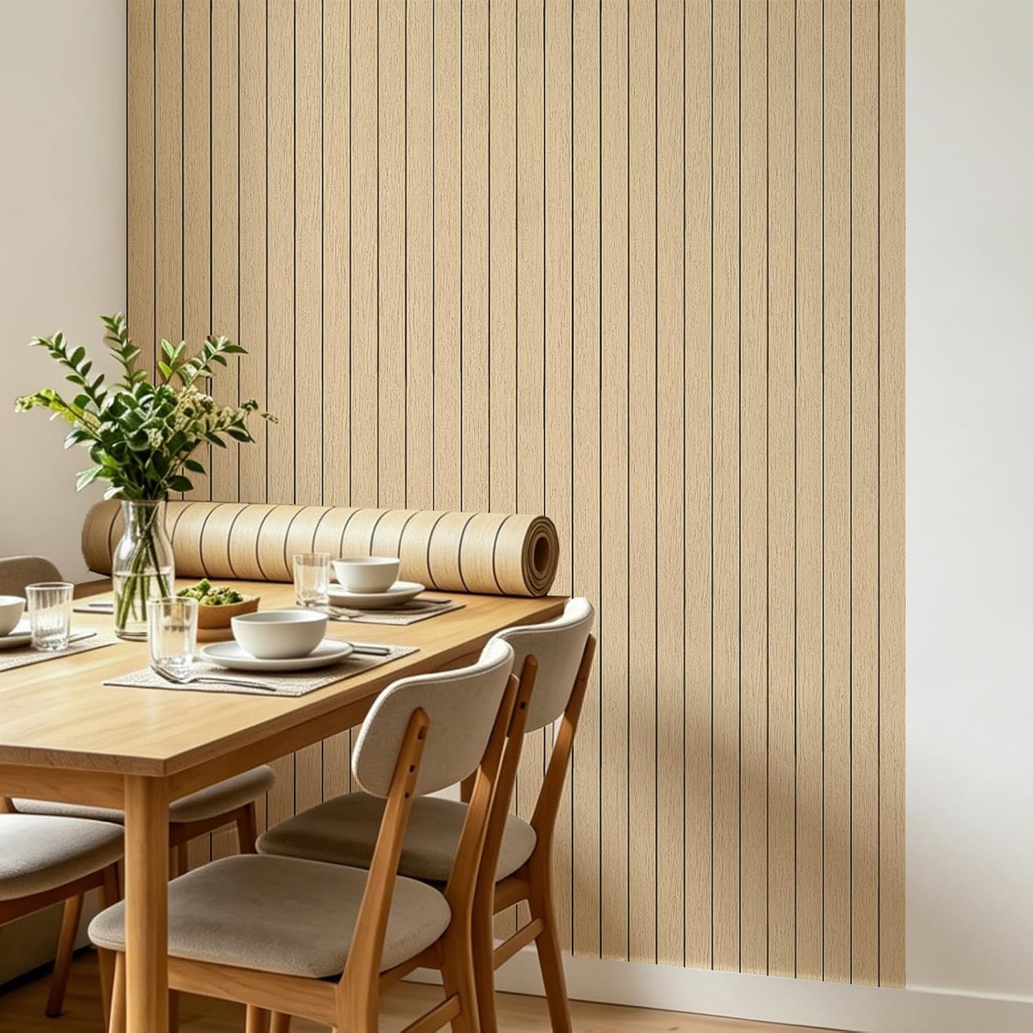 Panel pared listones roble 11.8x78.7pulg espuma autoadhesiva 3D