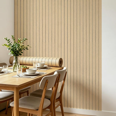Panel pared listones roble 11.8x78.7pulg espuma autoadhesiva 3D