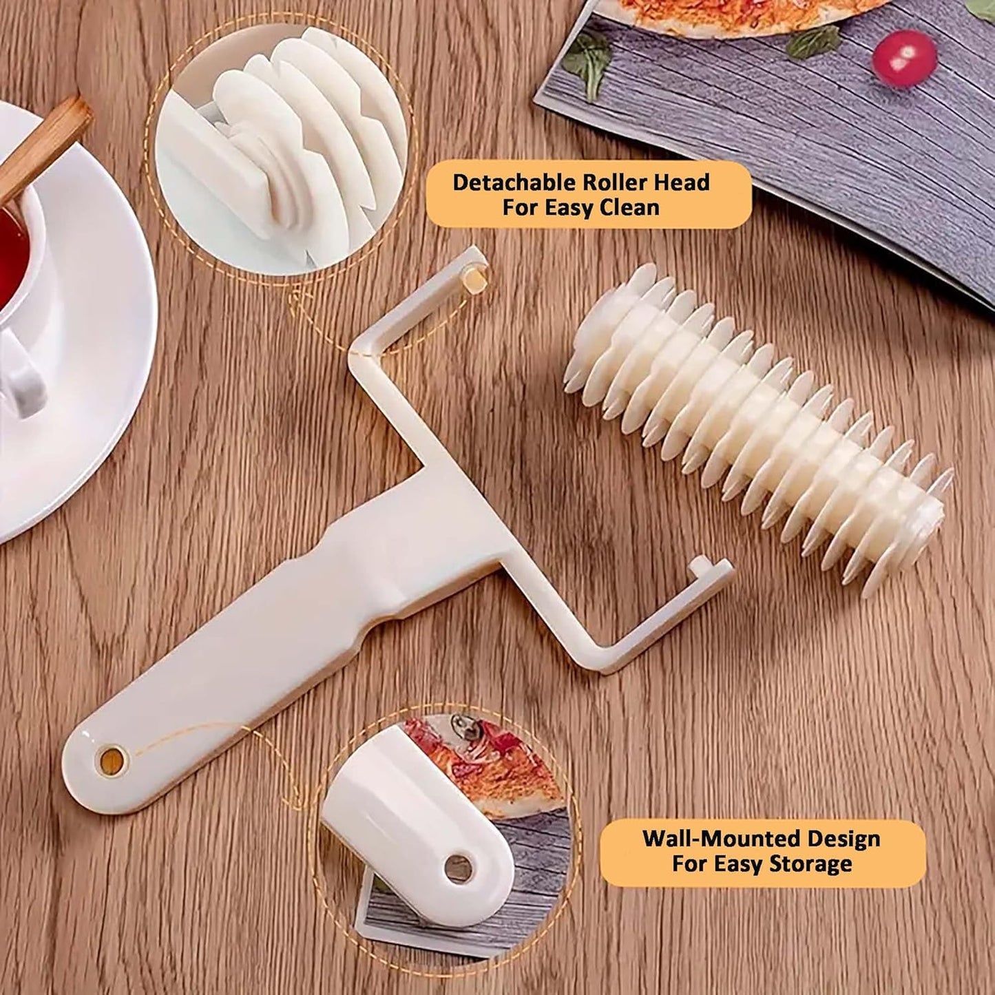 Paquete de 2 rodillos de pastelería plásticos blancos