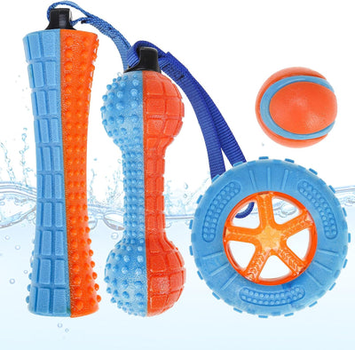 4 Juguetes Flotantes para Perros Chirriantes Piscina