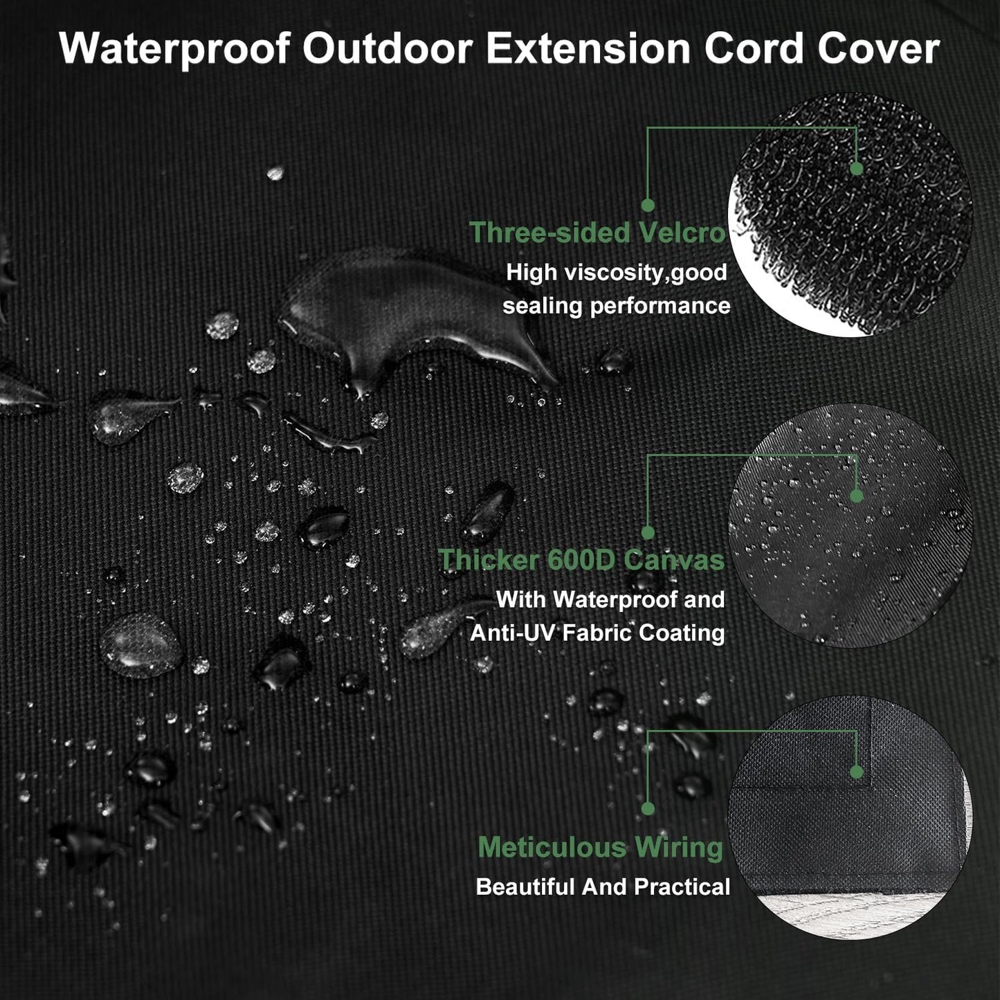 3 fundas seguridad cable exterior 10x5pulg lona 600D impermeable