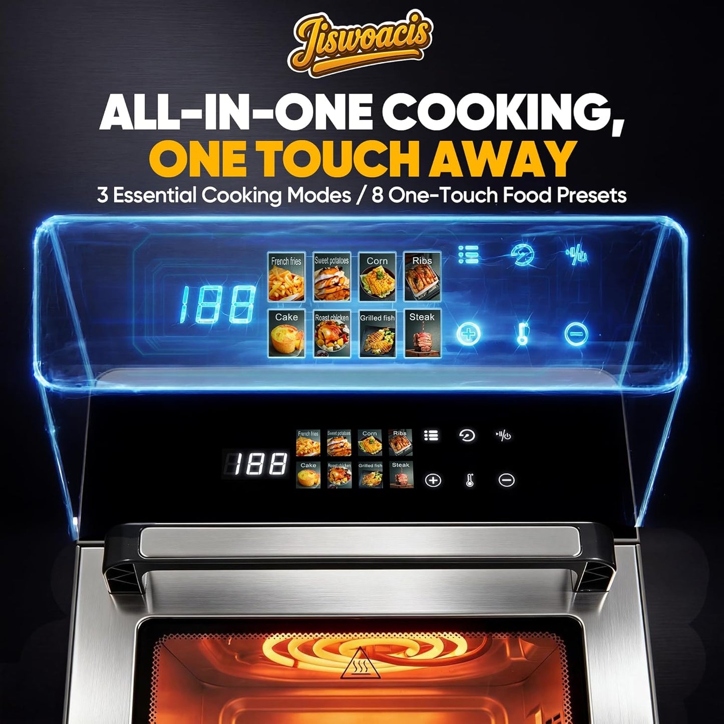 Horno compacto 11en1 16.4qt con freidora aire convección digital
