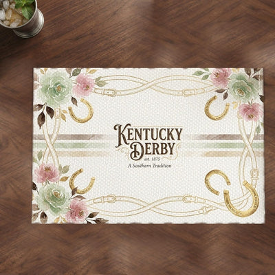 Juego de 4 manteles individuales con riendas y rosas estilo Derby