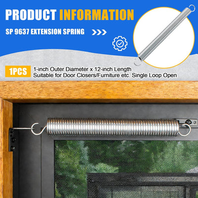 Muelle extensión 1x12pulg carga 35.4lb para cierrapuertas