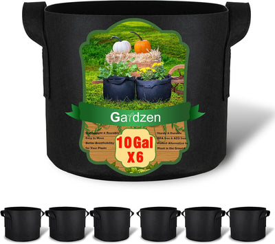 6 Pzas Bolsas Cultivo 10gal Telas Resistentes con Asas