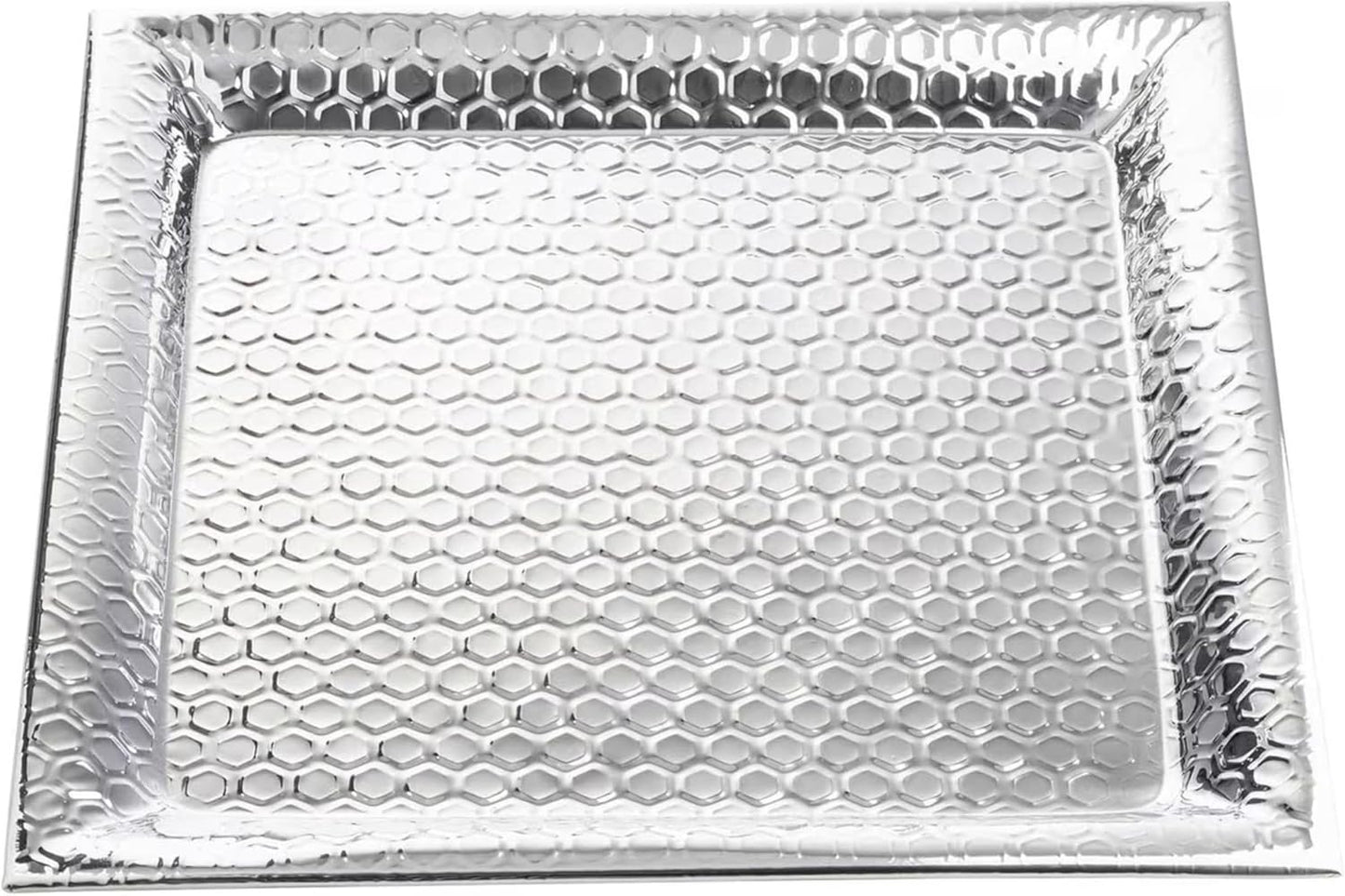 Bandeja cuadrada acero inox patrón panal 20x20pulg