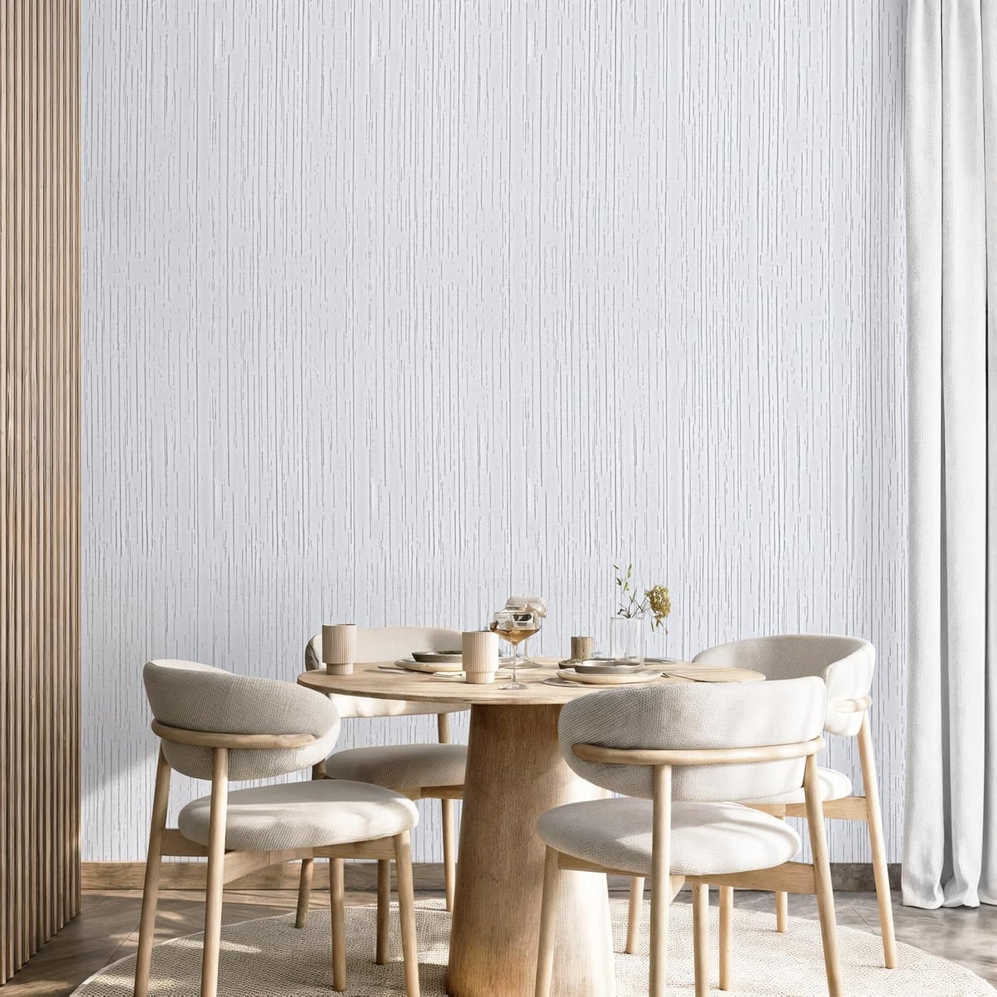 Papel tapiz blanco autoadhesivo impermeable 17.3x118pulg