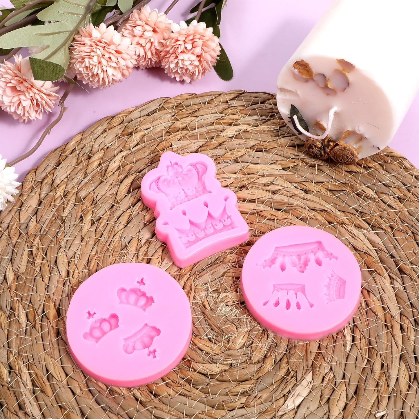 Molde silicona fondant corona 3 pzas para hornear