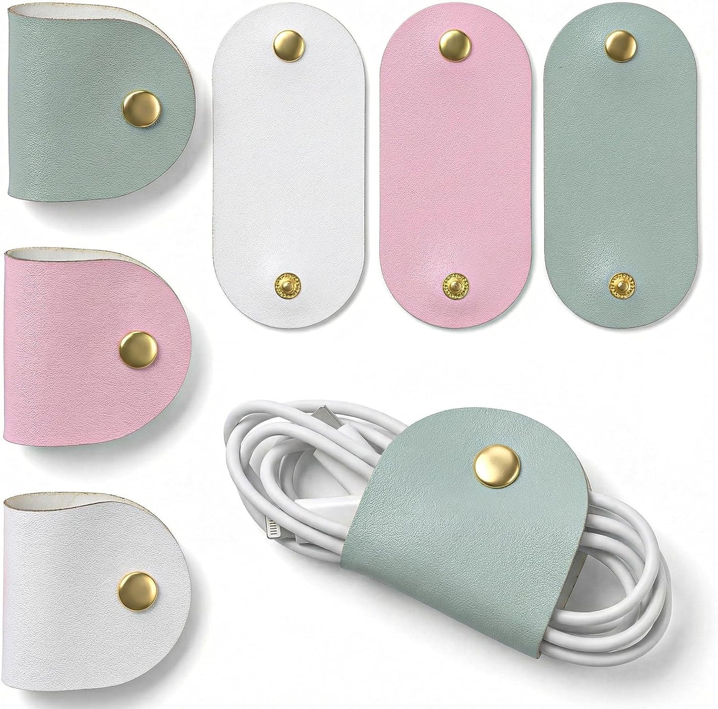 Organizador cables piel sintética reutilizable flexible