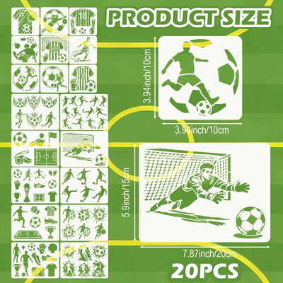 20 Plantillas Deportivas Reutilizables Pared Fútbol Madera Roca