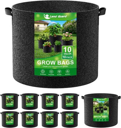 10 Pzas Bolsas Cultivo Tela 10gal No Tejidas Negro
