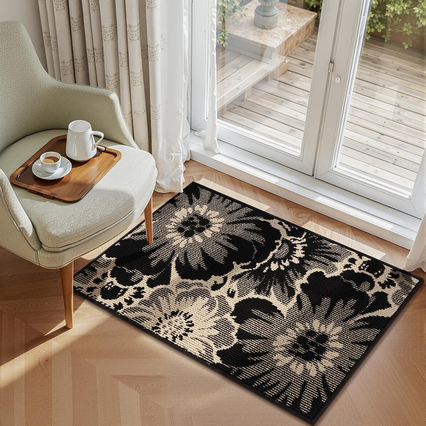 Alfombra pasillo 2x3ft antideslizante goma negro