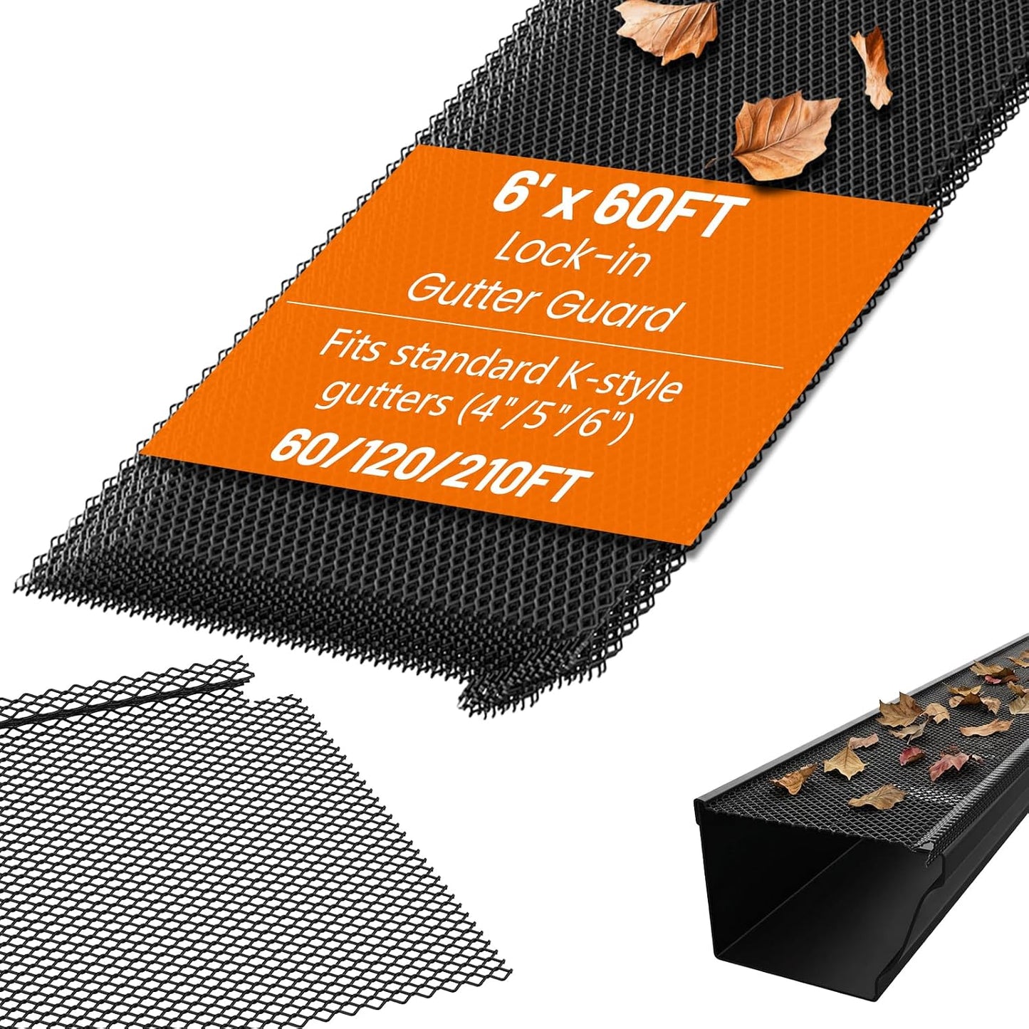 Protector canaleta 60ft paquete 20 micro malla acero negro
