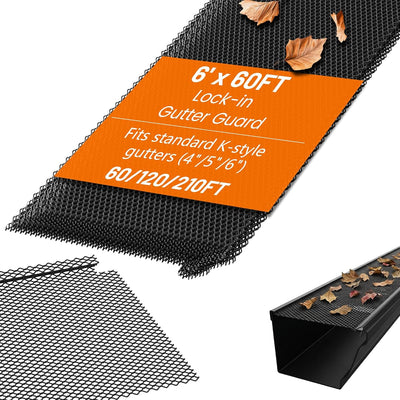 Protector canaleta 60ft paquete 20 micro malla acero negro