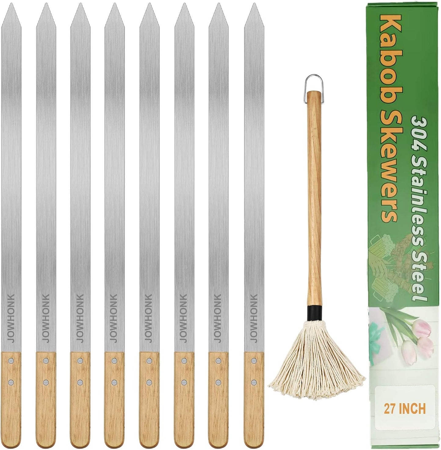 Brochetas barbacoa 27pulg acero inox 8 pinchos