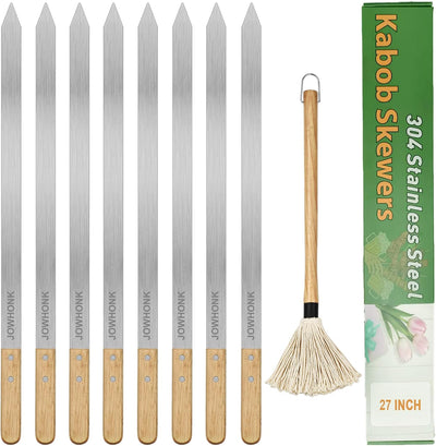 Brochetas barbacoa 27pulg acero inox 8 pinchos