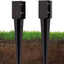 2 Estacas Anclaje Poste Valla 24pulg Base Metal Negro