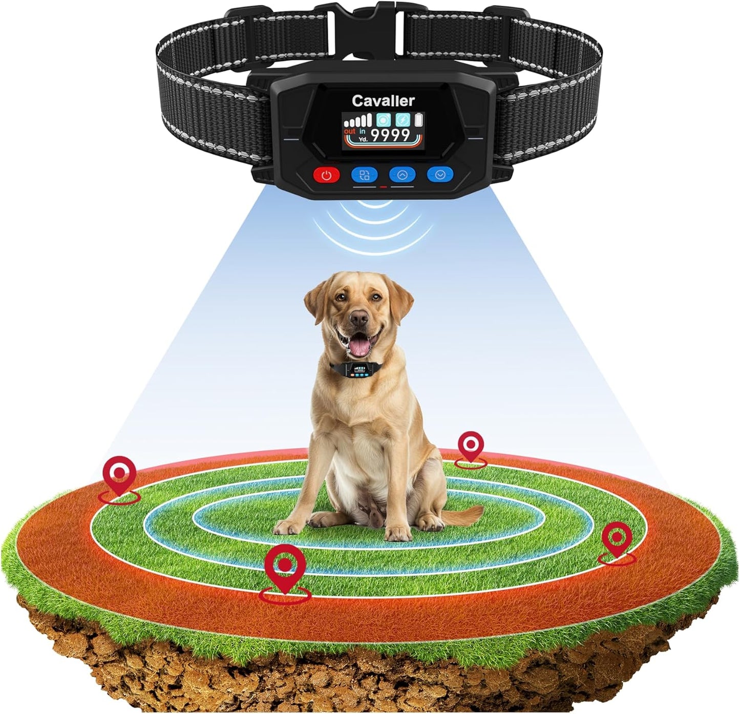 Valla eléctrica perros collar GPS 9999yd inalámbrica IP67