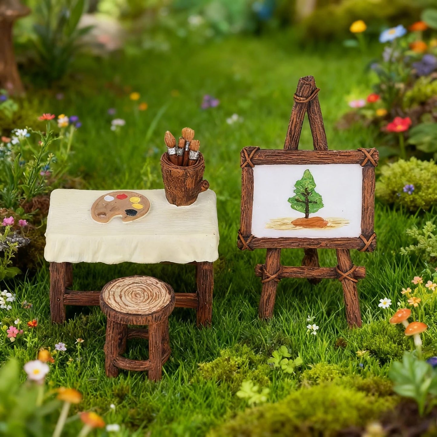 Mini banco decoración jardín de hadas