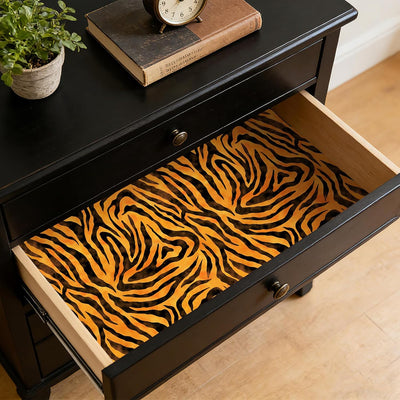 Papel tapiz retro rayas tigre autoadhesivo 17.5x80pulg