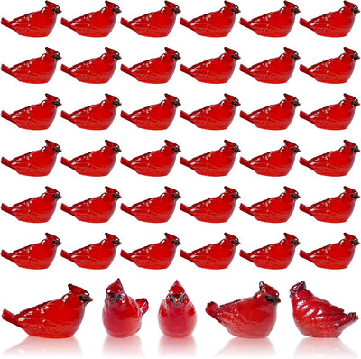 60 figuras cardenales rojas de resina decoración Navidad