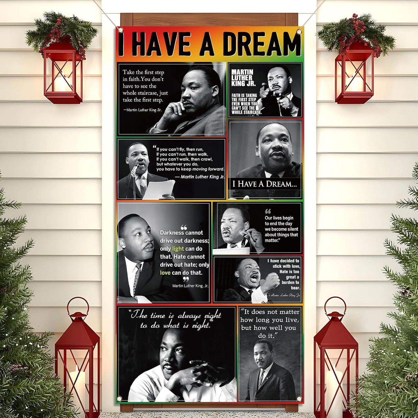 Cubierta puerta texto I Have A Dream decoración MLK
