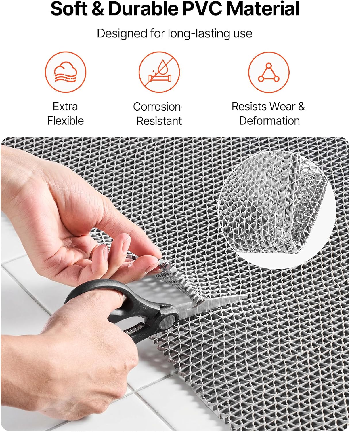 Tapete drenaje PVC 3x10ft antideslizante