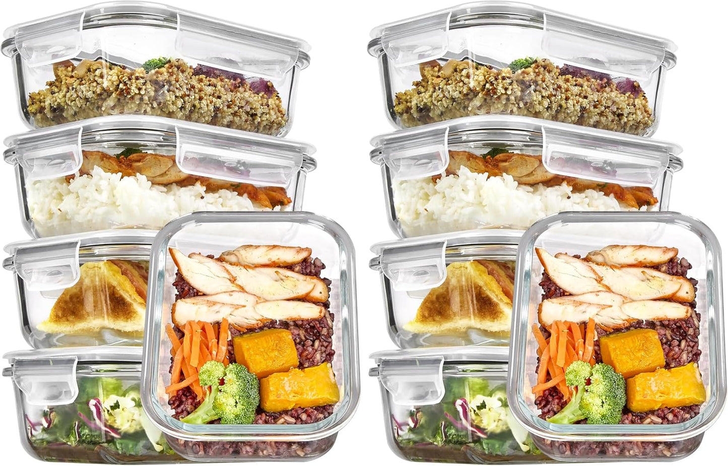 5 Pzas Recipientes Vidrio 22oz Tapas Hermeticas Microondas