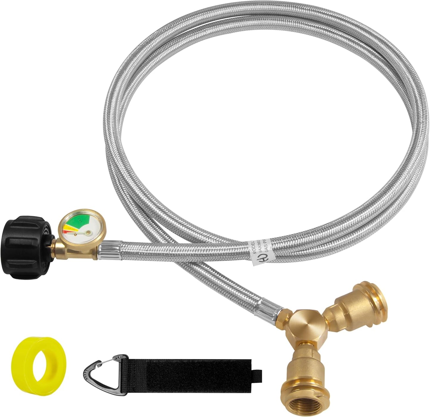 Manguera propano 6ft divisor 2 vías adaptador LP válvula