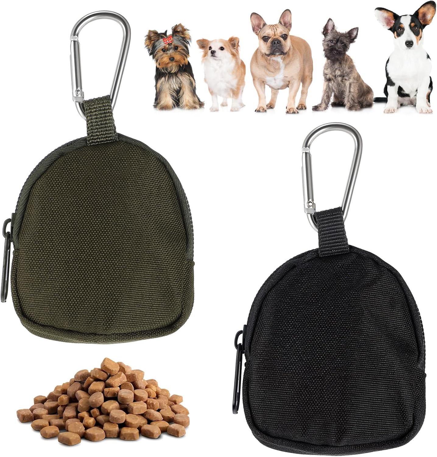 2 bolsas reutilizables para entrenamiento de perros con cremallera