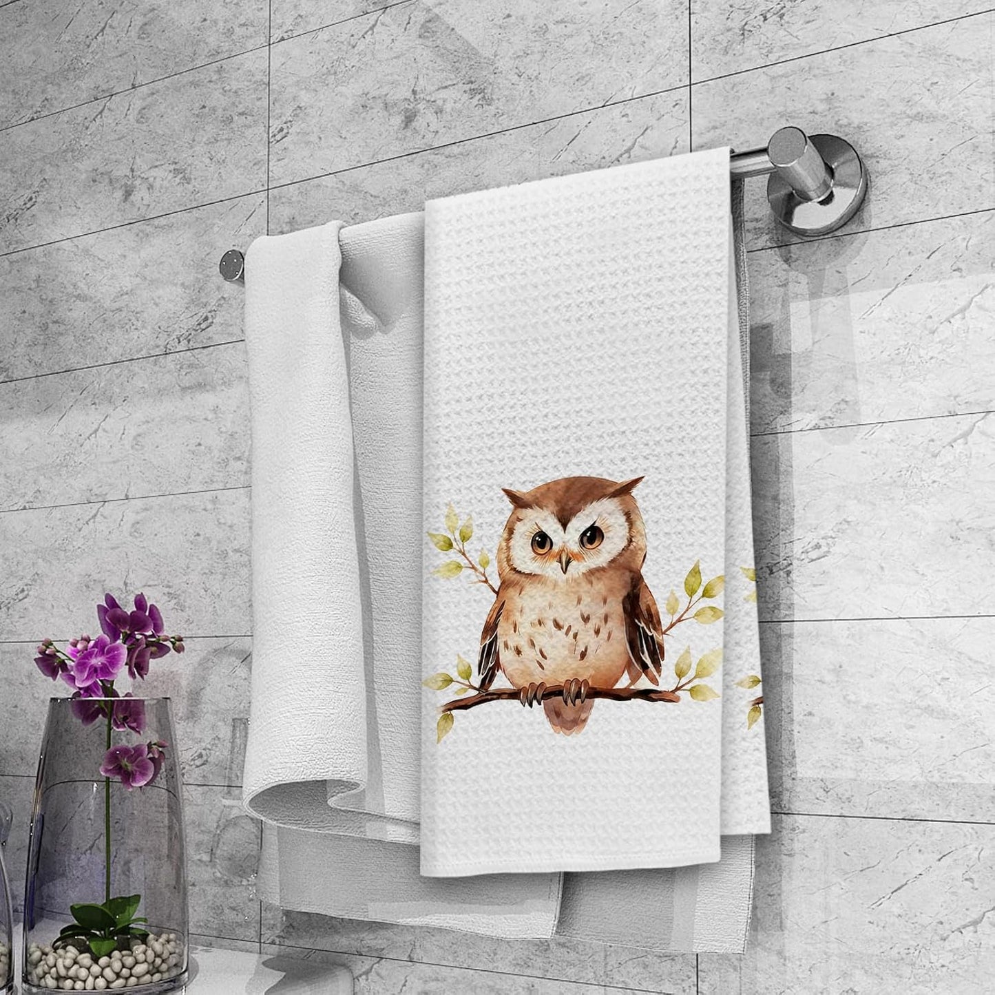Toallas de cocina con diseño de búho decorativas para baño