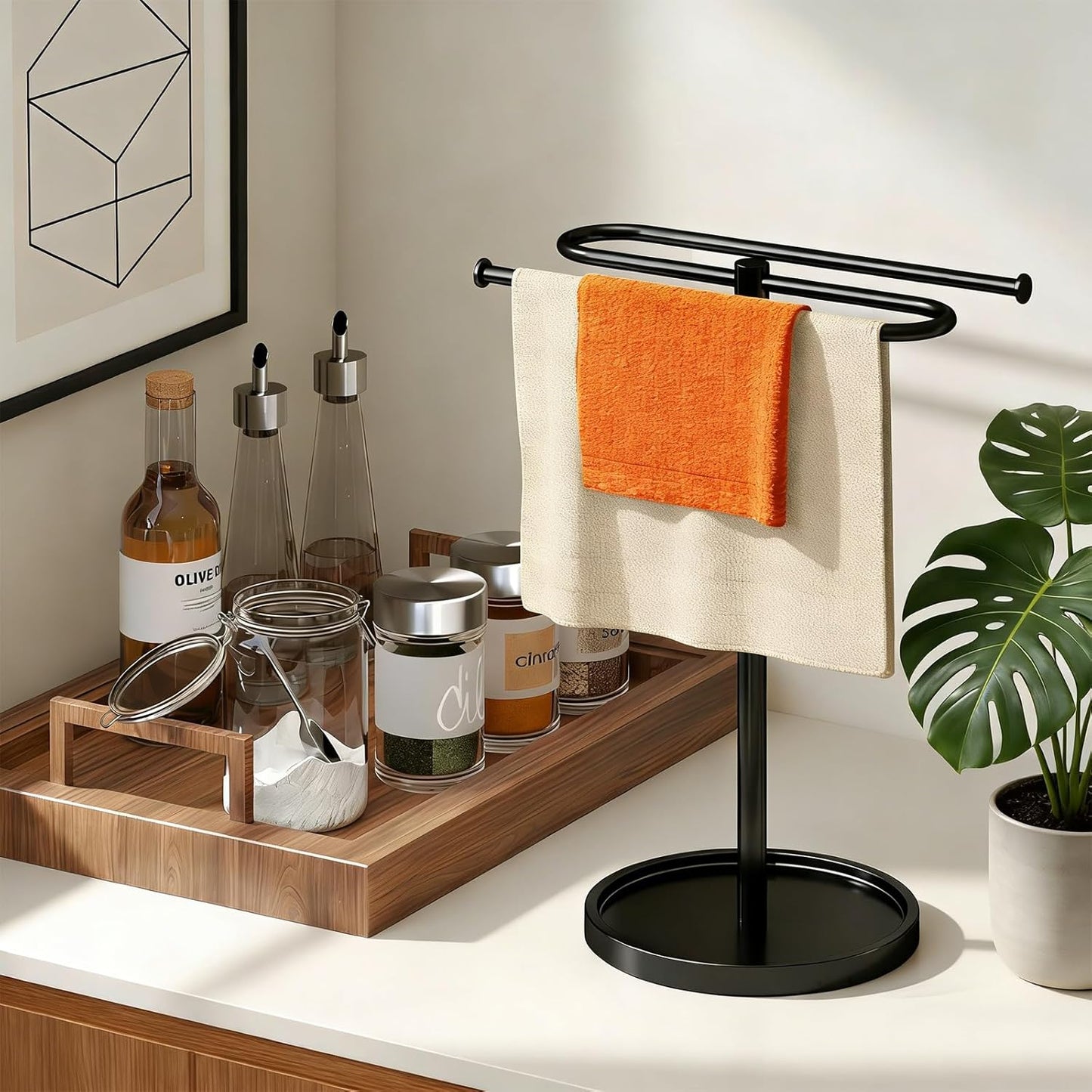 Toallero forma S baño 14pulg antideslizante para 2 toallas