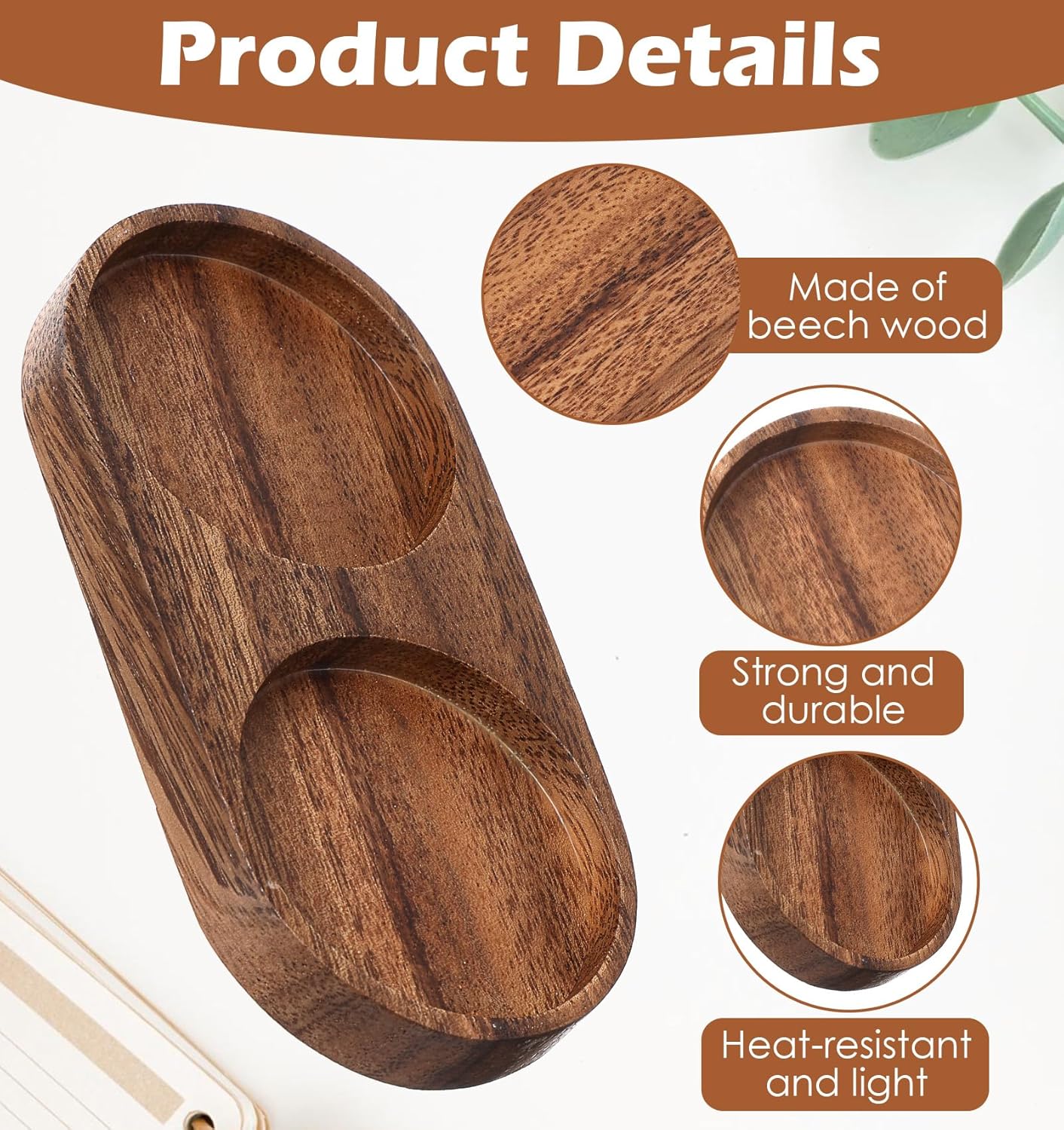 Bandeja sal y pimienta madera para molino coctelera 5.71x2.76pulg