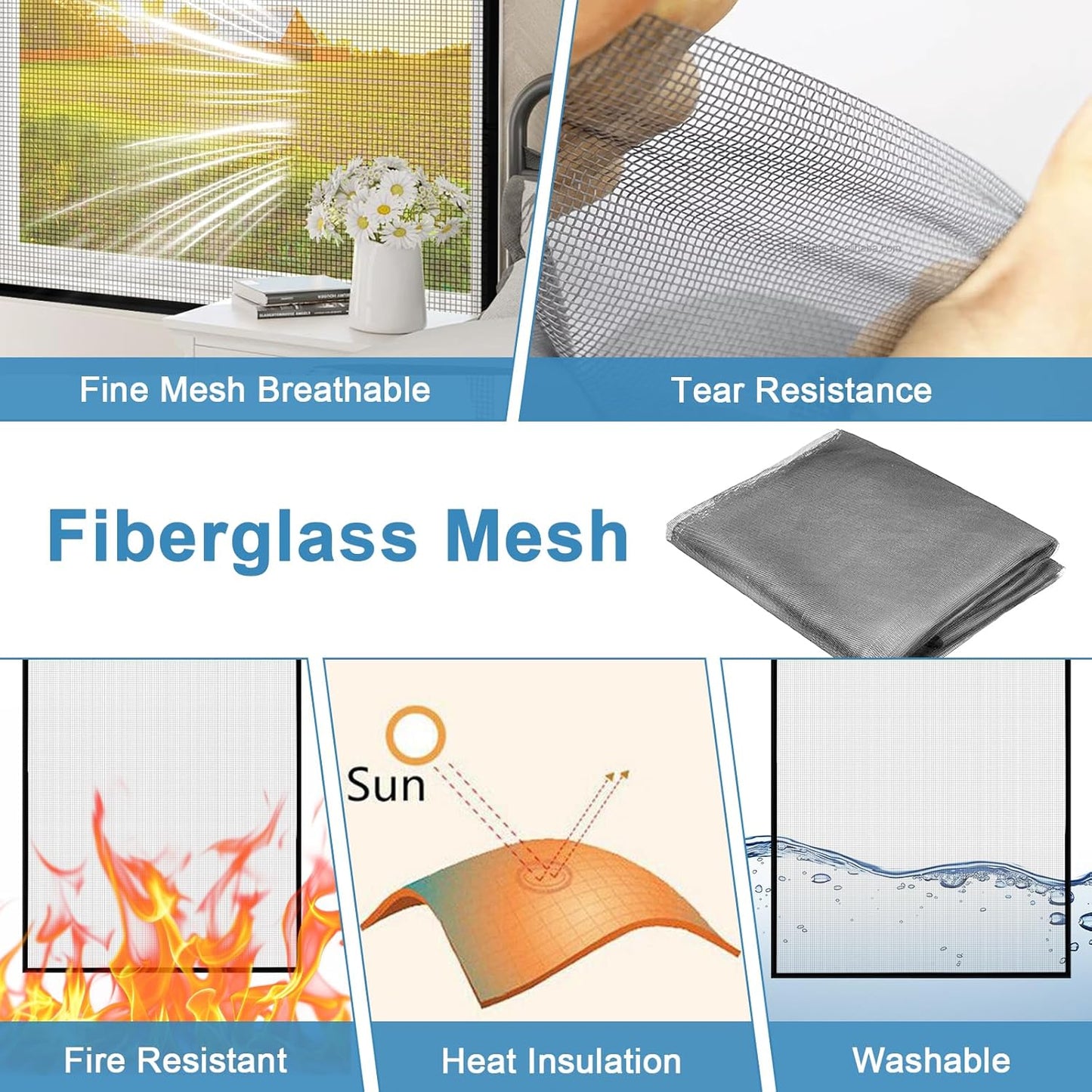 Pantalla ventana autoadhesiva 36x55pulg malla fibra vidrio