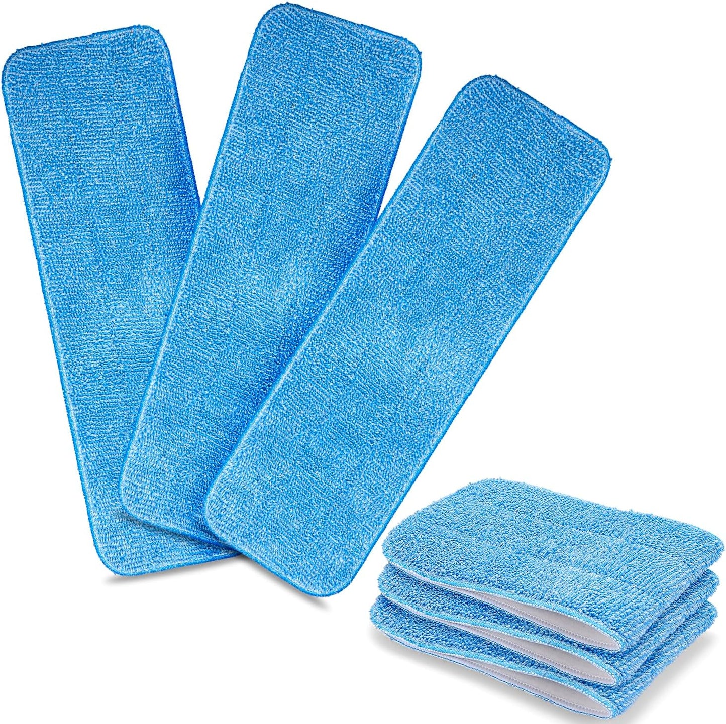 6 Pzas Almohadillas Microfibra 18x6pulg para Trapesina Azul