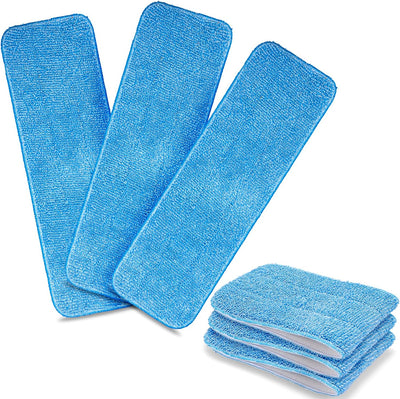6 Pzas Almohadillas Microfibra 18x6pulg para Trapesina Azul