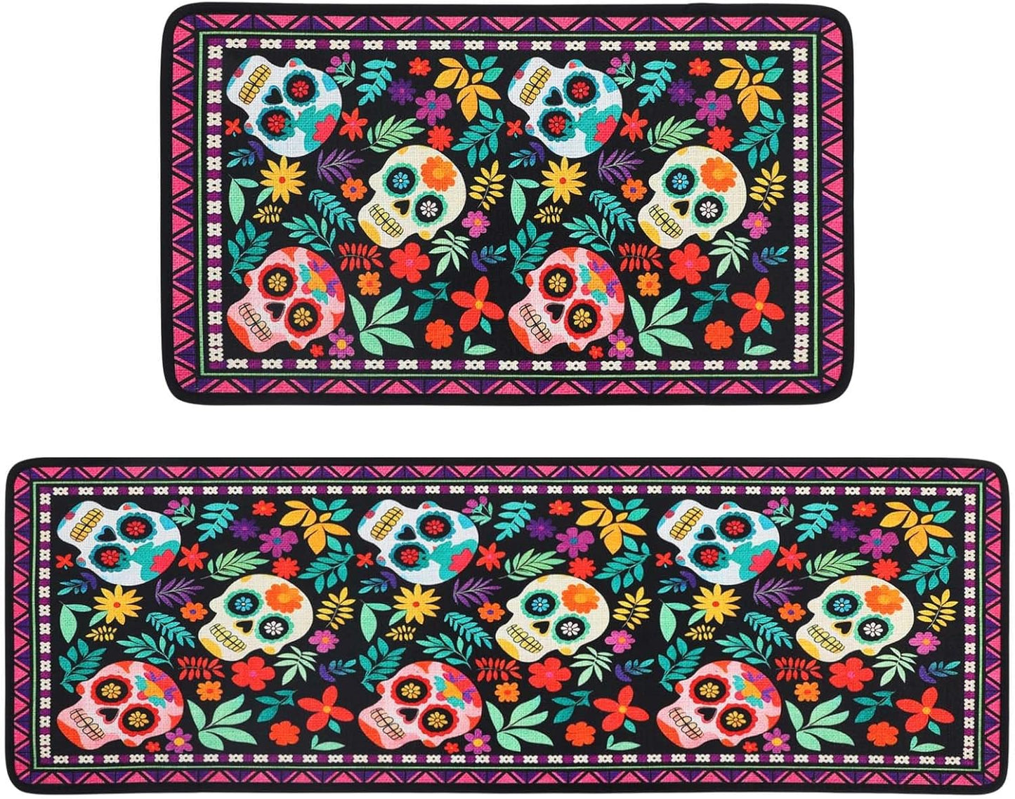 Juego de 2 tapetes de cocina mexicanos Cinco de Mayo 47 x 16 antideslizantes