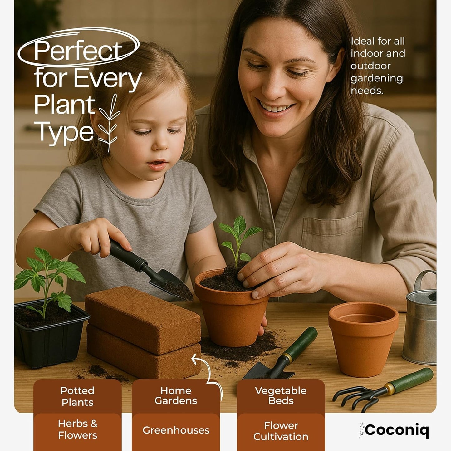 Ladrillos fibra coco comp 2 pzas para jardinería macetas plantas
