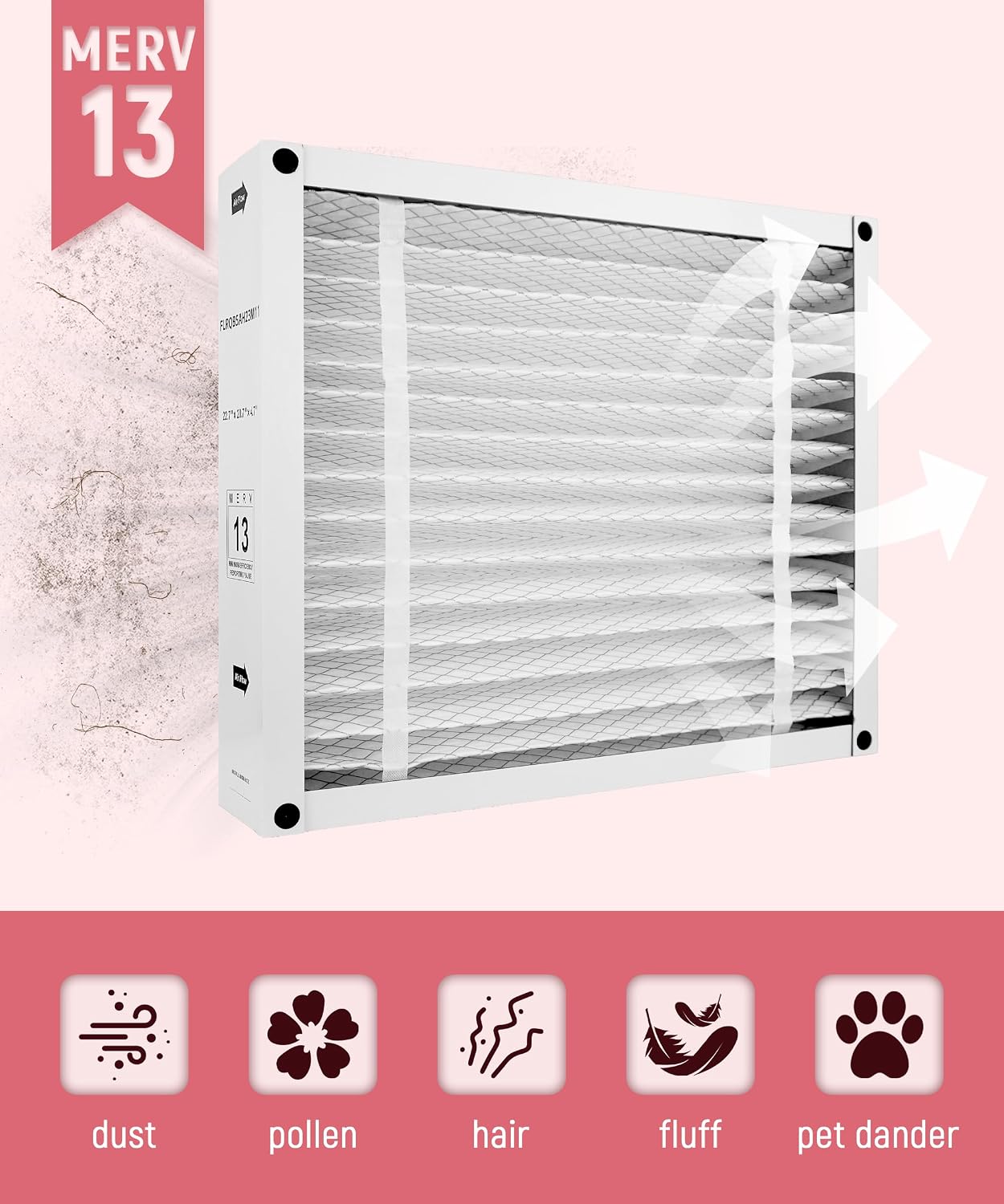 Filtro aire HVAC Trane MERV13 plegable 22.7x20.7x4.7pulg
