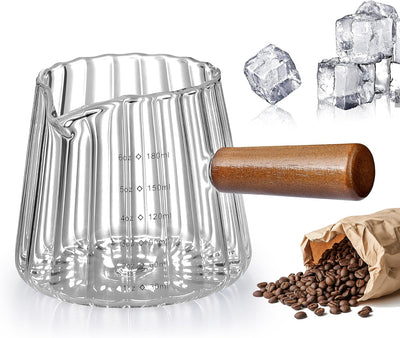 Vaso medidor para café expreso 6 oz con boca en V
