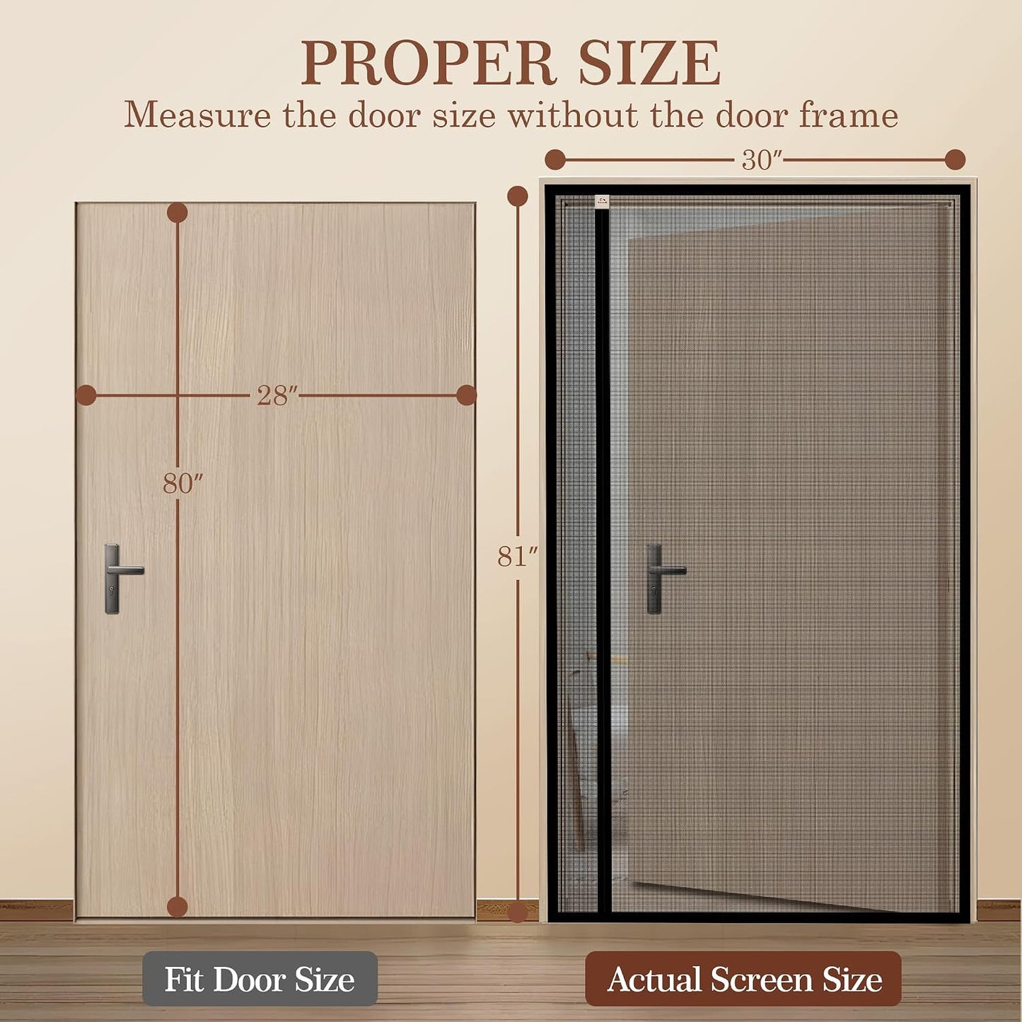 Puerta mosquitera magnética 28x80pulg malla poliéster