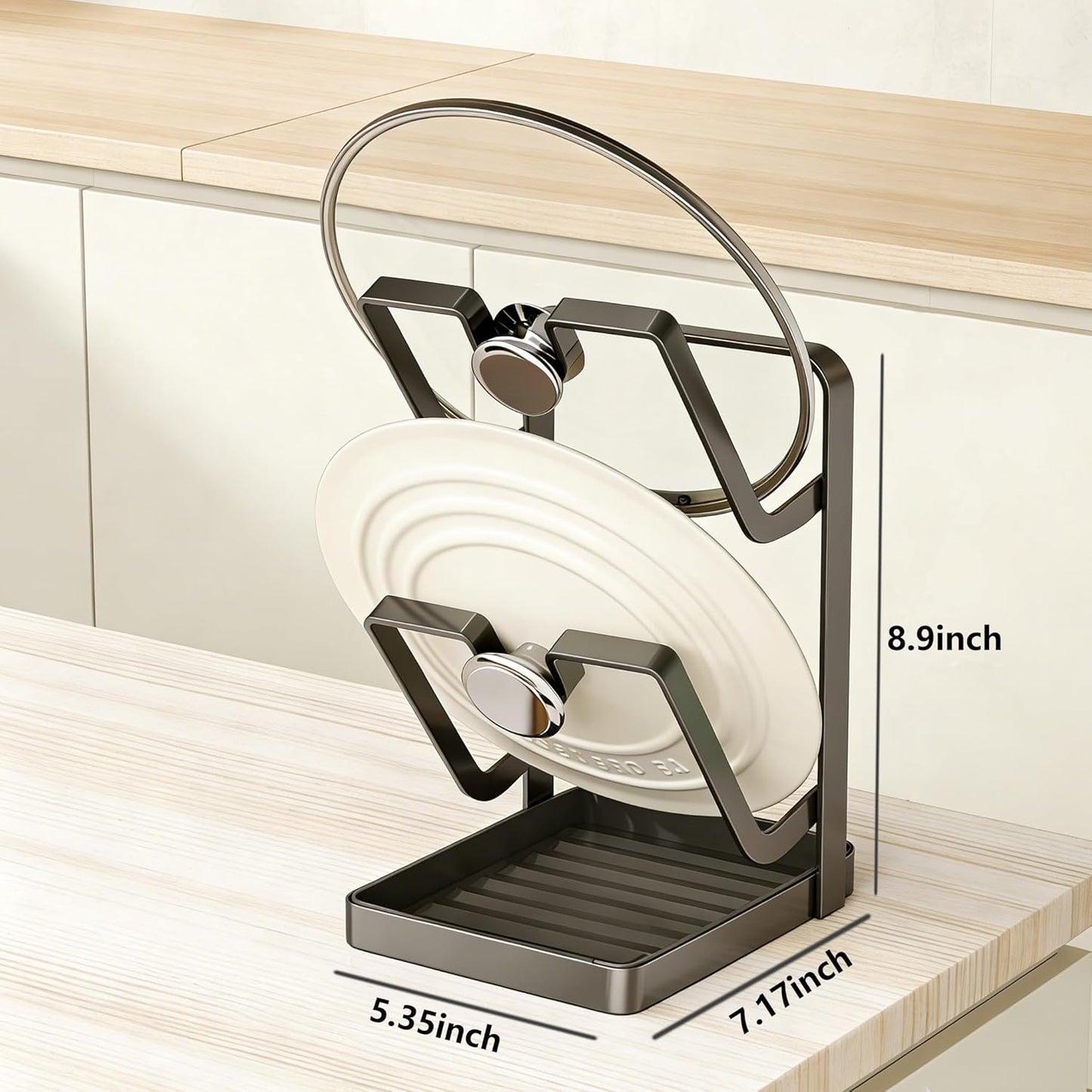 Soporte tapas olla cocina almacenamiento estante