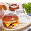 Molde prensa hamburguesas 50 papeles empanada 4.7in plástico blanco