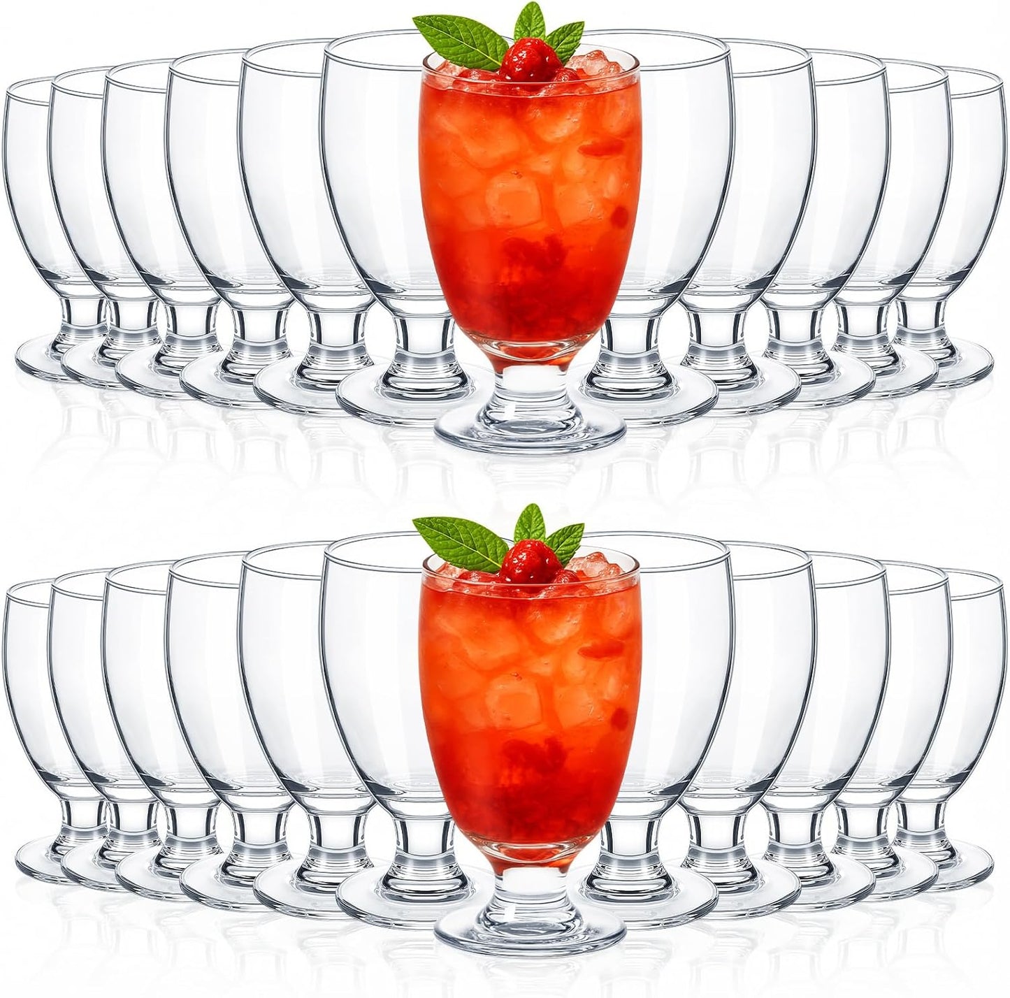 Set 24 Vases Transparentes 10.5oz Tallo para Bebidas